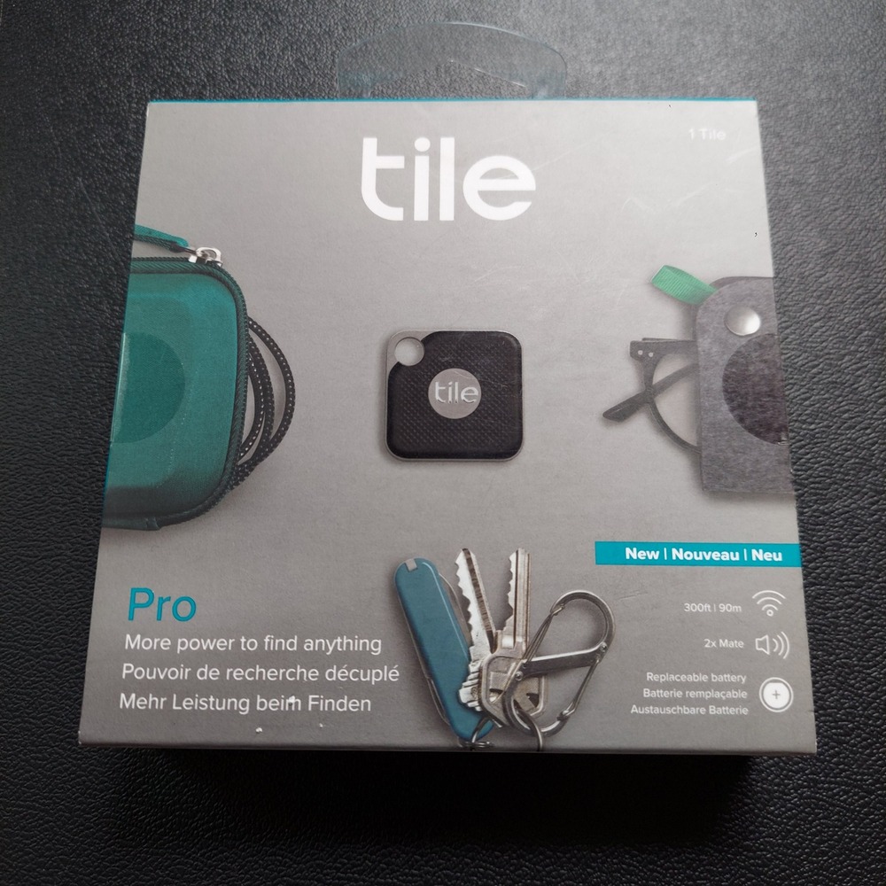 Tile Pro Bluetooth Tracker Unisex OS Black 300ft Replaceable Battery T6001B